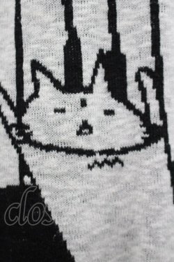 画像2: MINT NeKO / 音符柄ニットロングトップス  白Ｘ黒 I-26-02-25-023-HN-TO-SA-ZI