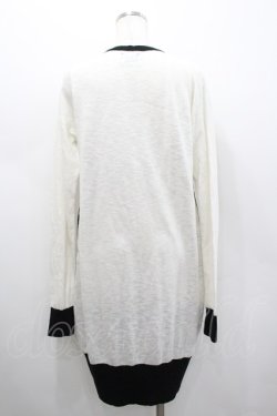画像3: MINT NeKO / 音符柄ニットロングトップス  白Ｘ黒 I-26-02-25-023-HN-TO-SA-ZI