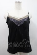axes femme / Vレースキャミソール  黒Ｘパープル I-26-02-25-003-AX-TO-SA-ZI
