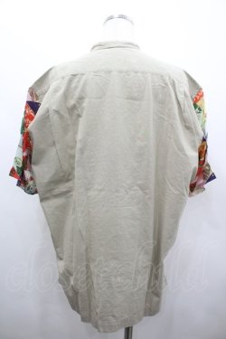 画像2: Karl Helmut / 和柄パッチワーク半袖シャツ M ベージュＸカラフル I-26-02-28-038-EL-BL-SA-ZI