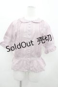 PINK HOUSE / ピンタックフリル半袖ブラウス  ピンク I-26-02-28-039-LO-BL-SA-ZI