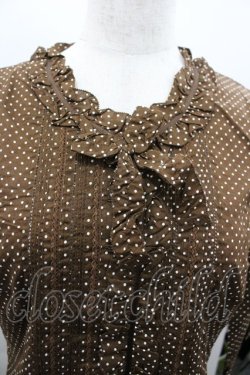 画像3: PINK HOUSE / ドットフリルブラウス  ブラウン I-26-02-28-041-LO-BL-SA-ZI