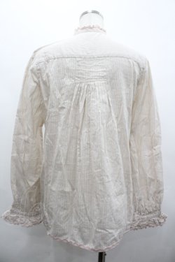 画像2: PINK HOUSE / ストライプピンタックハイネック長袖ブラウス  ピンク I-26-02-28-043-LO-BL-SA-ZI