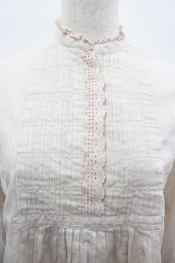 画像3: PINK HOUSE / ストライプピンタックハイネック長袖ブラウス  ピンク I-26-02-28-043-LO-BL-SA-ZI