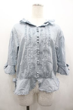 画像1: INGEBORG / ピコフリルピンタックブラウス  サックス I-26-02-28-044-LO-BL-SA-ZI