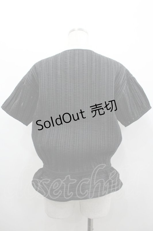 画像2: PINK HOUSE / 梯子レースストライプブラウス  黒 I-26-02-28-046-LO-BL-SA-ZI (2)