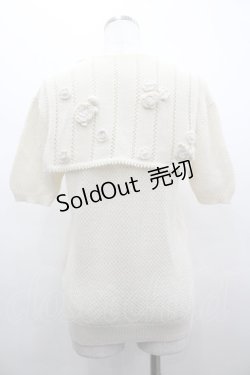 画像2: PINK HOUSE / カメリアモチーフニットセーラー襟トップス  生成り I-26-02-28-048-LO-TO-SA-ZI