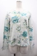 PINK HOUSE / 薔薇プリントカットカーディガン  サックス I-26-02-28-056-LO-TO-SA-ZI