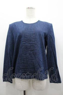 画像1: INGEBORG / ピンタックデニムブラウス  青デニム I-26-02-28-058-LO-BL-SA-ZI