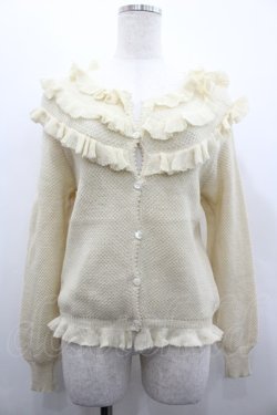 画像1: PINK HOUSE / 3段フリルニットカーディガン  アイボリー I-26-02-28-059-LO-TO-SA-ZI