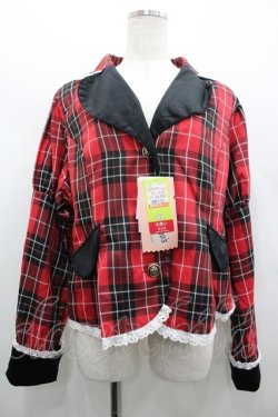 画像1: Eri Aino's Collection / シャーロットの水曜日ジャケット 4L 赤チェック I-26-02-28-061-PU-JA-SA-ZI
