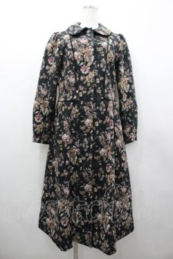 画像1: axes femme / ゴブラン柄コート  黒 I-26-02-28-062-AX-CO-SA-ZI