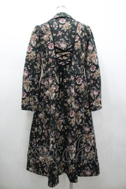 画像2: axes femme / ゴブラン柄コート  黒 I-26-02-28-062-AX-CO-SA-ZI