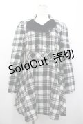Ank Rouge / ベロア襟チェックコート M 黒×白 I-26-02-28-063-CA-CO-TE-ZI