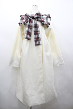 画像1: Kutir / 【クティールとレトロ】チェックボウタイ襟付きマルチウウェイステンカラーコート F オフホワイト I-26-02-28-066-LO-TO-TE-ZI