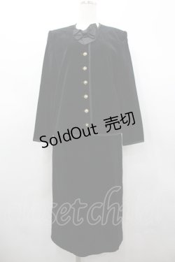 画像1: INGEBORG / 別珍リボンパールボタンジャケット&別珍スカートセットアップ  黒Ｘゴールド I-26-02-28-068-LO-JA-SA-ZI