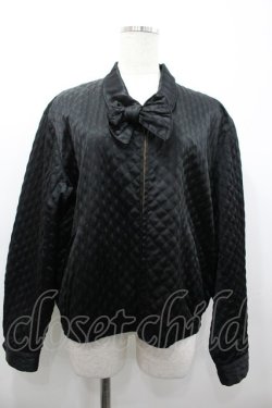 画像1: INGEBORG / リボンキルティングジャケット  黒 I-26-02-28-069-LO-JA-SA-ZI