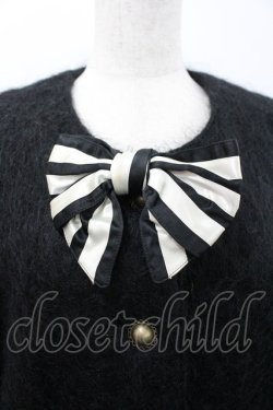 画像3: INGEBORG / ボーダーリボンボアジャケット  黒Ｘ白 I-26-02-28-070-LO-JA-SA-ZI