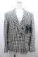 画像1: PINK HOUSE / チェック&ドットリボンジャケット  白Ｘ黒チェック I-26-02-28-072-LO-JA-SA-ZI (1)