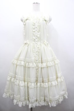 画像1: metamorphose / ピンタックティアードジャンパースカート(プラスサイズ)  生成り I-26-02-28-073-ME-OP-TE-ZI