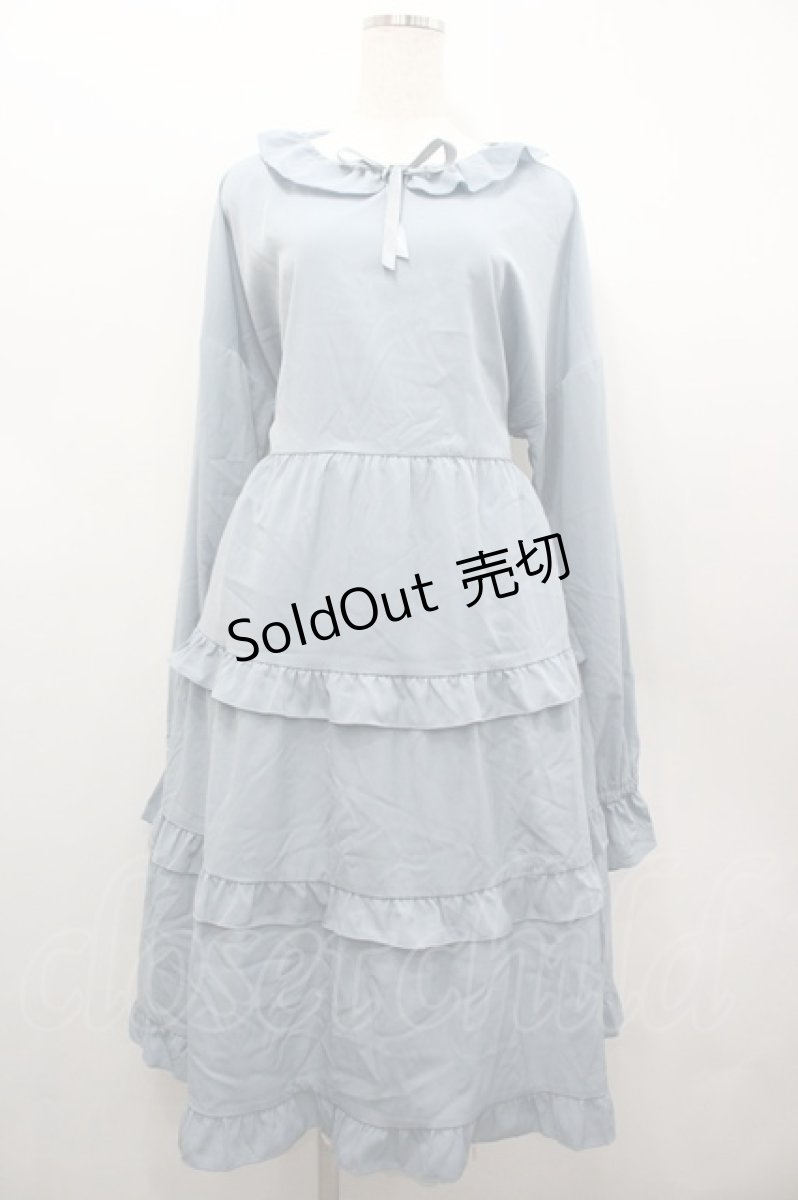 画像1: FCL / ティアードワンピース 3L サックス I-26-02-28-074-LO-OP-SA-ZI (1)