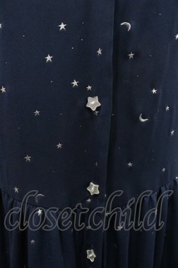 画像3: Ank Rouge / スター総柄シフォン半袖ワンピース  ネイビーＸシルバー I-26-02-28-081-CA-OP-SA-ZI