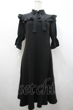 画像1: Ank Rouge / ハイネックニットロングワンピース  黒 I-26-02-28-082-CA-AC-SA-ZI