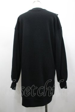 画像2: Ank Rouge / フロント編み上げレースデザインスウェットワンピース  黒 I-26-02-28-083-CA-OP-SA-ZI