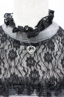 画像3: Favorite / レース切り替えチェックハイネックワンピース  グレーチェックＸ黒 I-26-02-28-084-LO-OP-SA-ZI