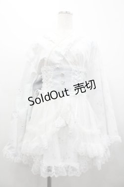 画像1: NOEMIE / うさぎさんチュールフレア浴衣ドレス  白Ｘサックス I-26-02-28-090-LO-OP-SA-ZI