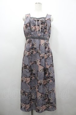 画像1: axes femme / ヴィンテージマップ柄ワンピ  ラベンダー I-26-02-28-093-AX-OP-SA-ZI