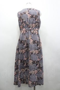 画像2: axes femme / ヴィンテージマップ柄ワンピ  ラベンダー I-26-02-28-093-AX-OP-SA-ZI