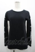 Katie / Q.O.A crew neck  黒Ｘ白 I-26-02-28-010-LO-TO-SA-ZI