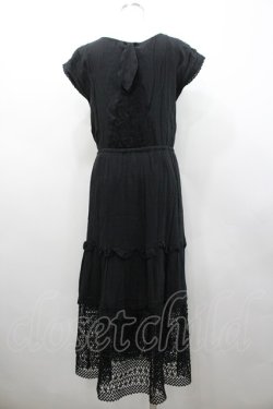 画像2: axes femme / プリント&裾メッシュ切替半袖ワンピース  黒Ｘグレー I-26-02-28-094-AX-TO-SA-ZI