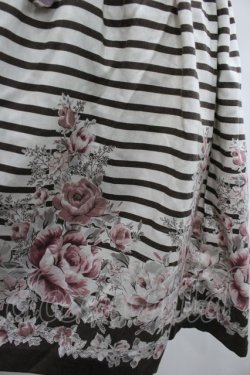 画像3: L`EST ROSE / ボーダーローズ半袖カットワンピース  アイボリーＸブラウン I-26-02-28-095-0-TO-SA-ZI