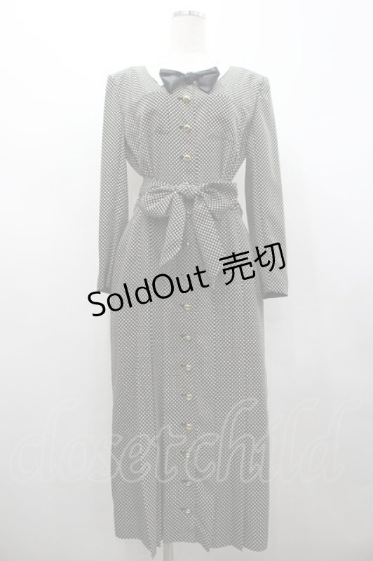 画像1: INGEBORG / ドット長袖ワンピース  黒Ｘアイボリー I-26-02-28-099-LO-OP-SA-ZI (1)