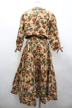 画像2: PINK HOUSE / いちごジャム総柄ワンピース  ベージュＸ赤Ｘ緑 I-26-02-28-100-LO-OP-SA-ZI