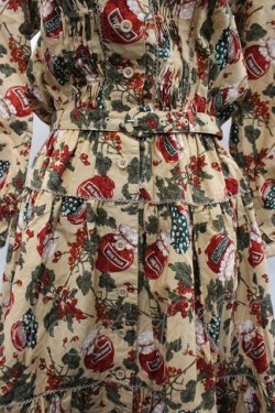 画像3: PINK HOUSE / いちごジャム総柄ワンピース  ベージュＸ赤Ｘ緑 I-26-02-28-100-LO-OP-SA-ZI