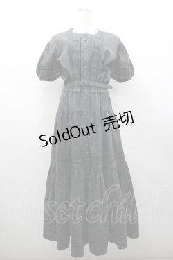 画像1: INGEBORG / ピンタック半袖デニムワンピース  黒デニム I-26-02-28-101-LO-OP-SA-ZI