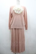 PINK HOUSE / ドットリボンニットトップス&プリーツニットスカートセットアップ  ピンク I-26-02-28-104-LO-SK-SA-ZI