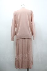 画像2: PINK HOUSE / ドットリボンニットトップス&プリーツニットスカートセットアップ  ピンク I-26-02-28-104-LO-SK-SA-ZI (2)