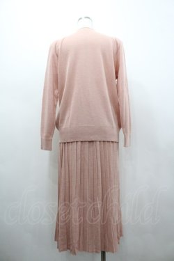画像2: PINK HOUSE / ドットリボンニットトップス&プリーツニットスカートセットアップ  ピンク I-26-02-28-104-LO-SK-SA-ZI