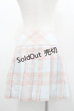 画像2: MILK / graceチェックスカート  ピンクｘサックス I-26-02-28-105-ML-SK-SA-ZI