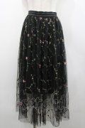 LOLITAその他(お買取対象外) / フラワー刺繍チュールスカート  黒 I-26-02-28-106-LO-SK-SA-ZI