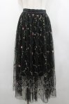 画像1: LOLITAその他(お買取対象外) / フラワー刺繍チュールスカート  黒 I-26-02-28-106-LO-SK-SA-ZI (1)