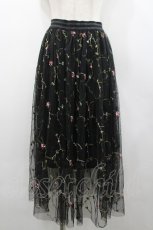 画像1: LOLITAその他(お買取対象外) / フラワー刺繍チュールスカート  黒 I-26-02-28-106-LO-SK-SA-ZI (1)
