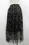 画像2: LOLITAその他(お買取対象外) / フラワー刺繍チュールスカート  黒 I-26-02-28-106-LO-SK-SA-ZI (2)