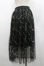 画像2: LOLITAその他(お買取対象外) / フラワー刺繍チュールスカート  黒 I-26-02-28-106-LO-SK-SA-ZI (2)