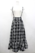 Amavel / 配色ステッチマーメイドスカート  黒Ｘ白チェック I-26-02-28-107-CA-SK-SA-ZI