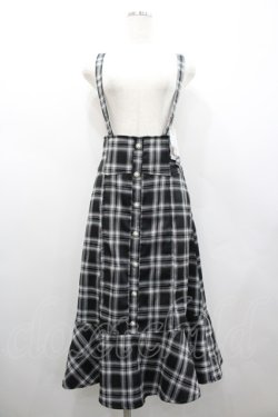 画像1: Amavel / 配色ステッチマーメイドスカート  黒Ｘ白チェック I-26-02-28-107-CA-SK-SA-ZI